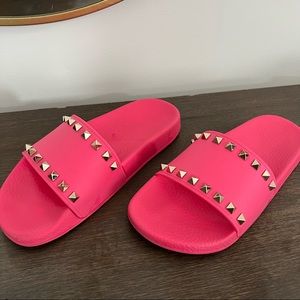 Valentino rock stud rubber slides